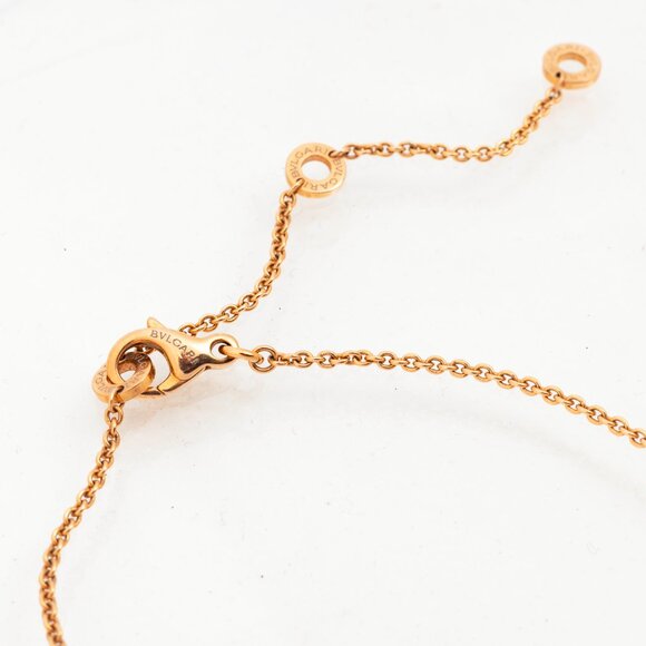 Bvlgari "Bvlgari Bvlgari" 18k Gold Pendant Chain Necklace - Picture 4 of 5